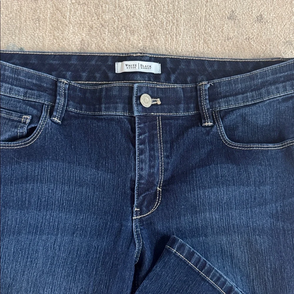 White House Black Market Women's Dark Blue Boot Leg Jeans - Picture 3 of 8